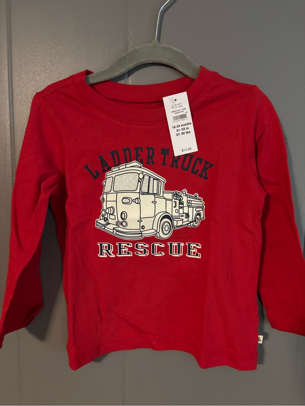 GAP Red Long-Sleeve Ladder Truck Rescue Tee